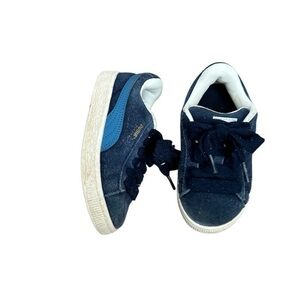 Puma suede Kids Navy and Light Blue Sneakers